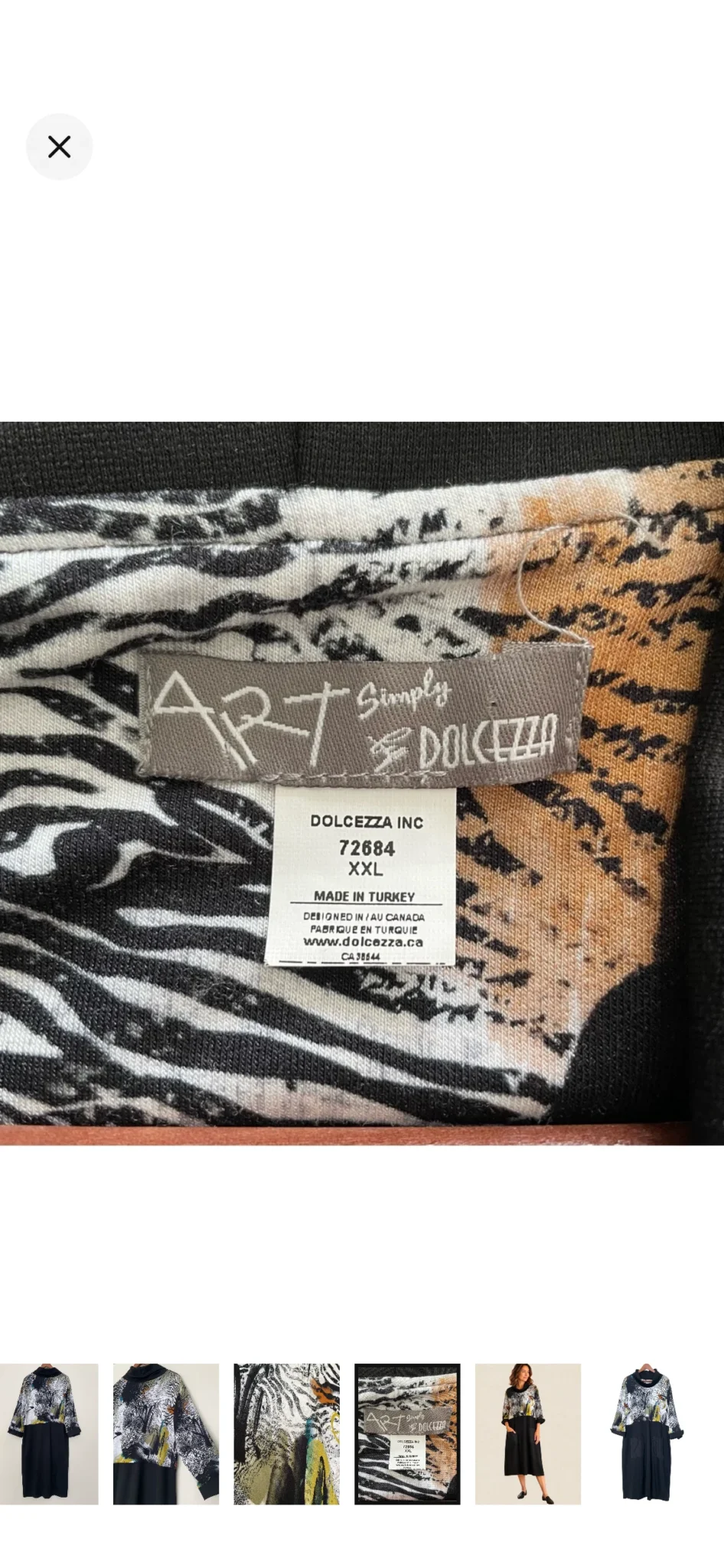 Image for Dolcezza ‘Safari Escape’ artistic dress – Size XXL – Pockets – Cotton