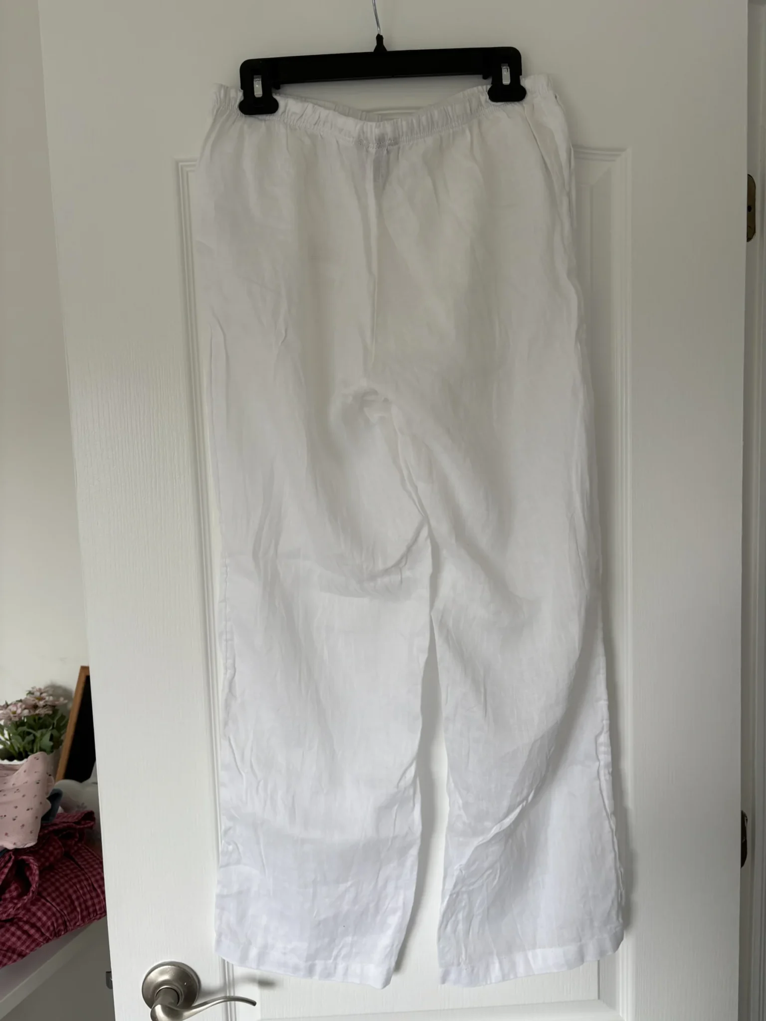Image for 100% white linen trousers