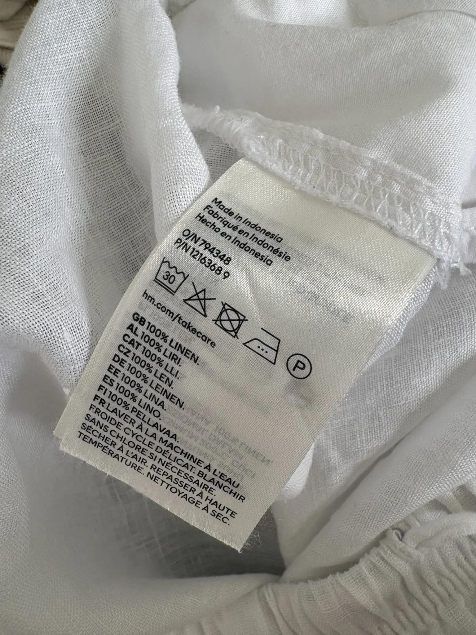 Image for 100% white linen trousers