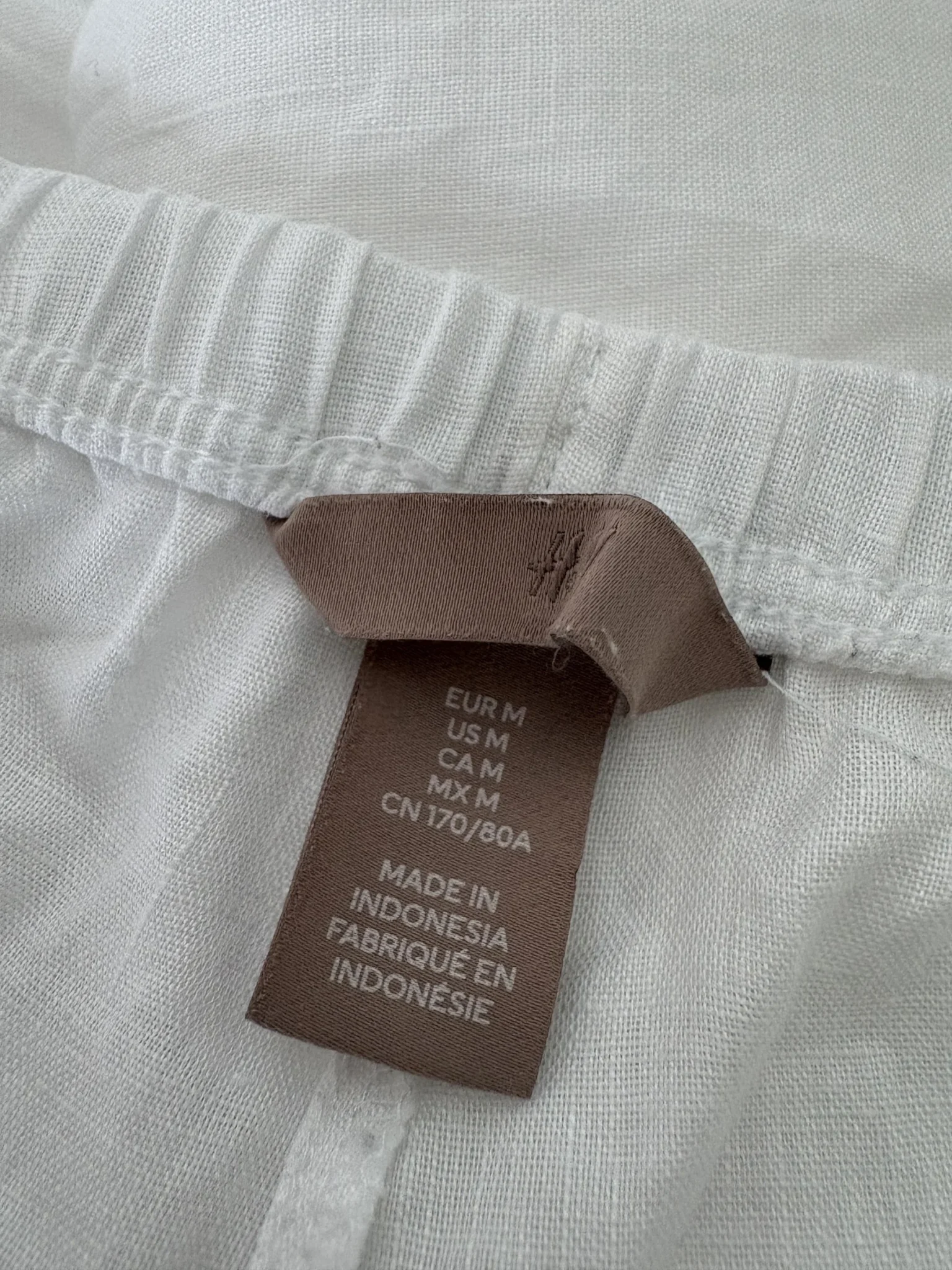 Image for 100% white linen trousers