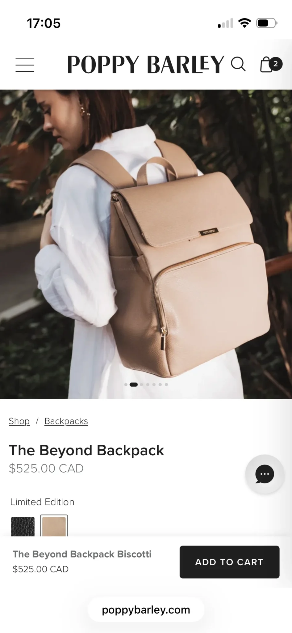 Image for Poppy Barley leather rucksack