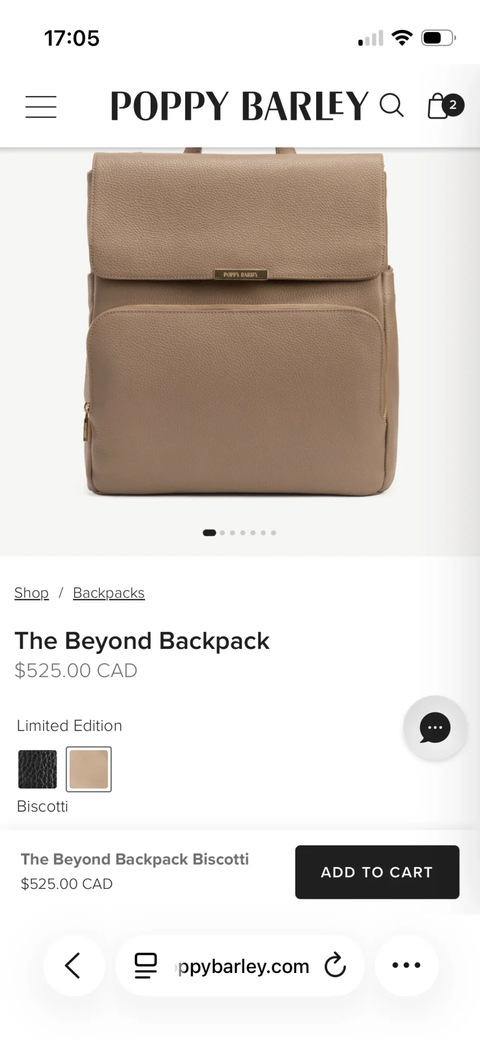 Image for Poppy Barley leather rucksack