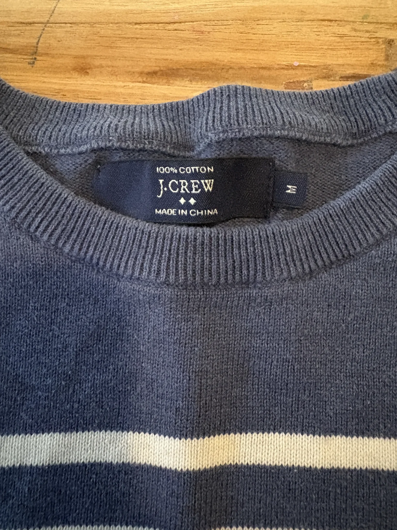 Image for J.Crew - pull marin rayé 100 % coton - M