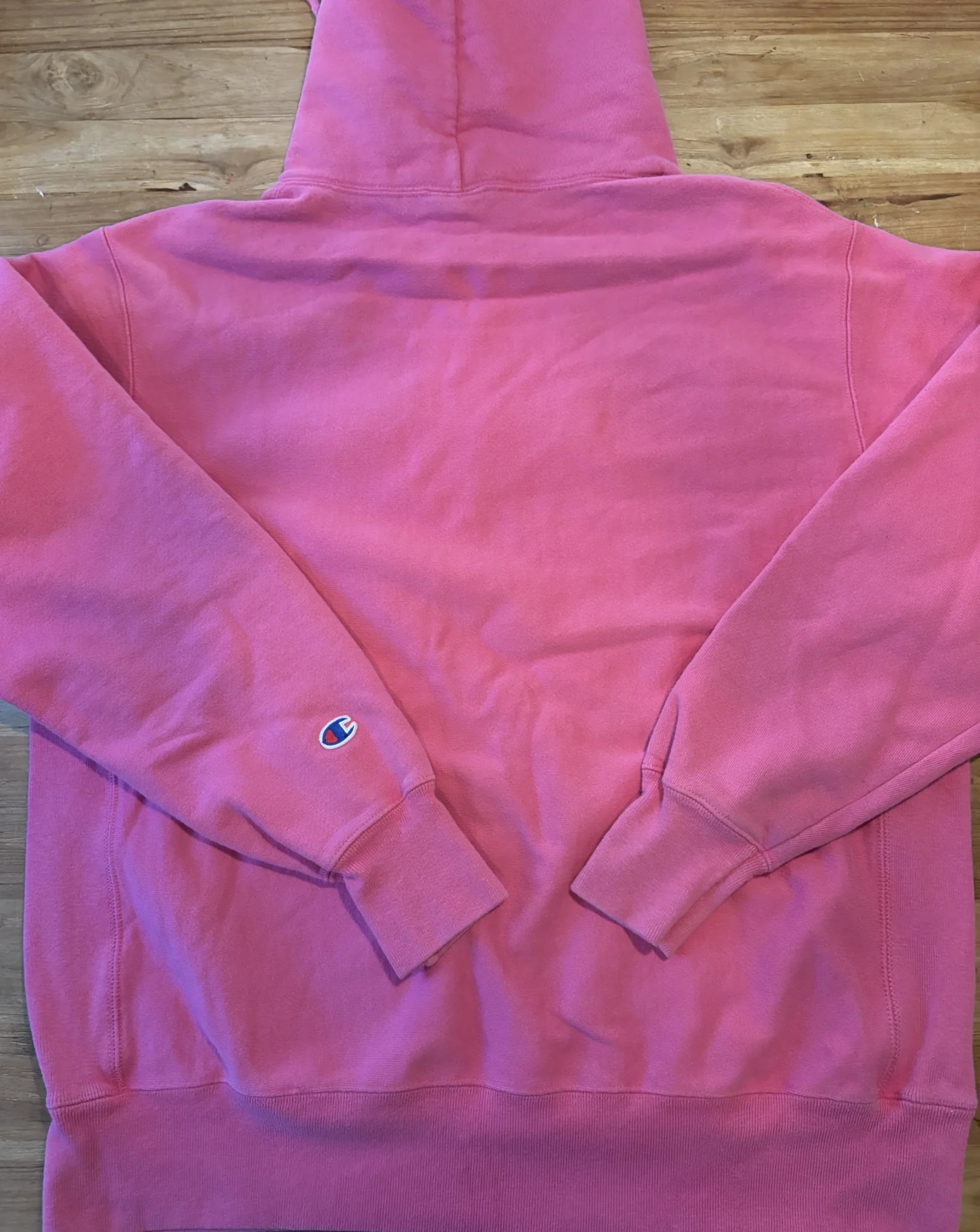 Image for Champion Reverse Weave – pink hoodie with chenille logo – L