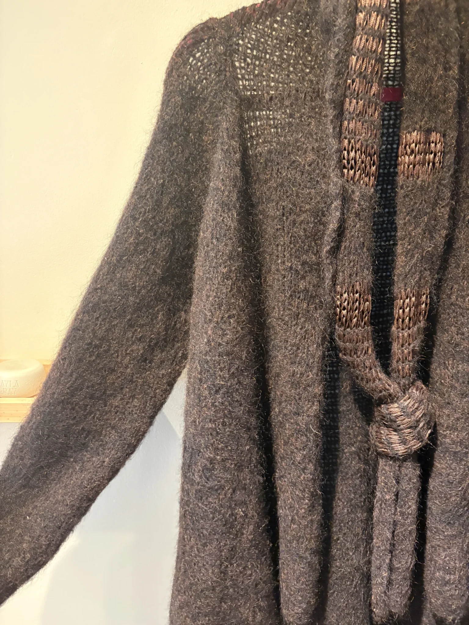 Image for Sarah Pacini – long, asymmetrical cardigan with a decorative collar