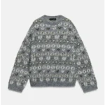Featured thumbnail for Patterned round-neck jumper in a wool blend from ZARA