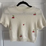 Featured thumbnail for White crop top with cherries by HM