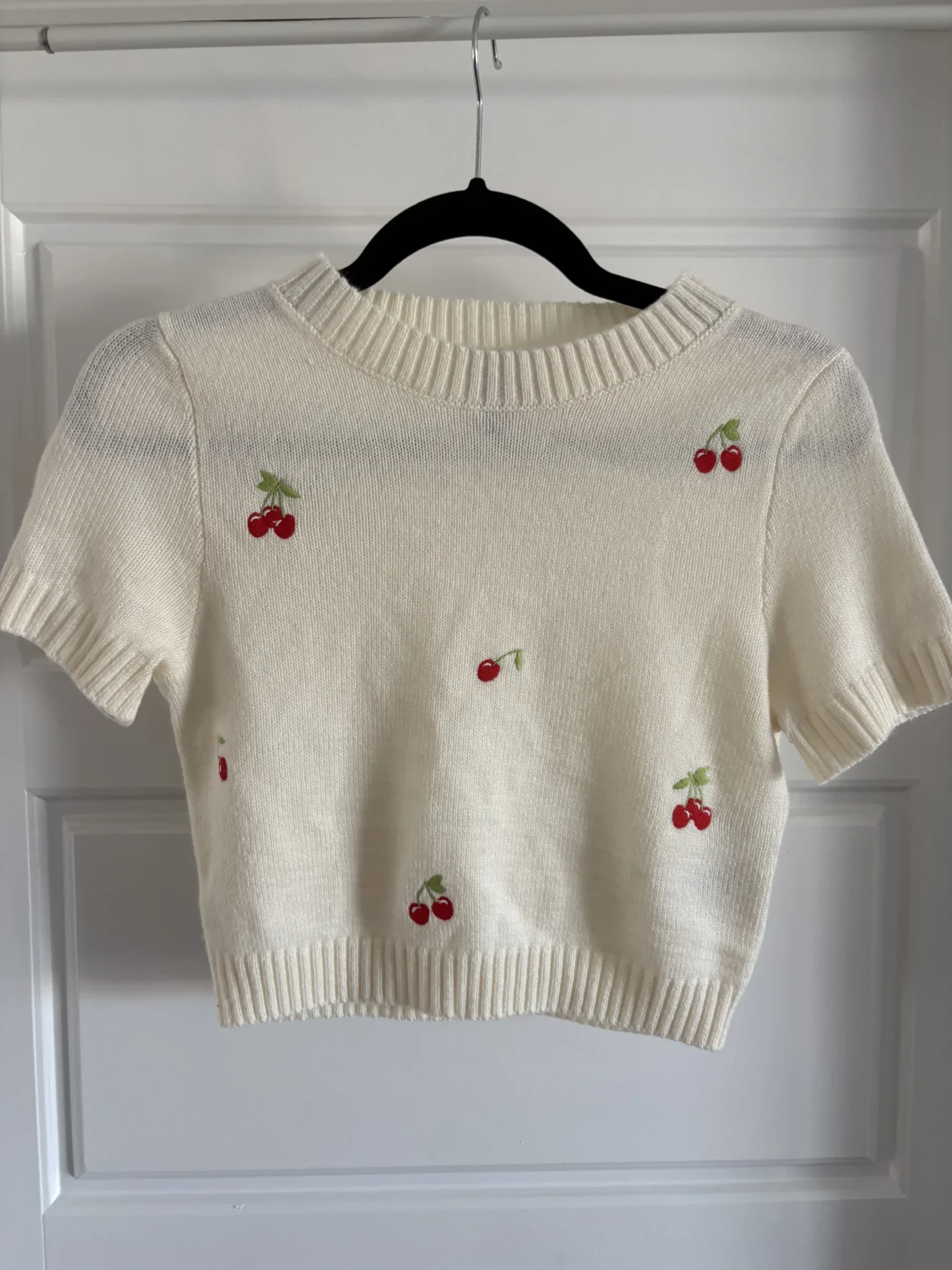 Featured image for White crop top with cherries by HM