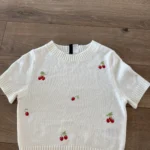 Thumbnail for White crop top with cherries by HM