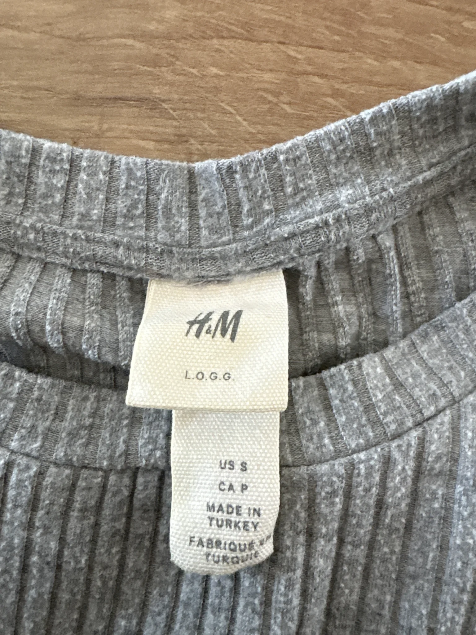 Image for HM grey ribbed T-shirt