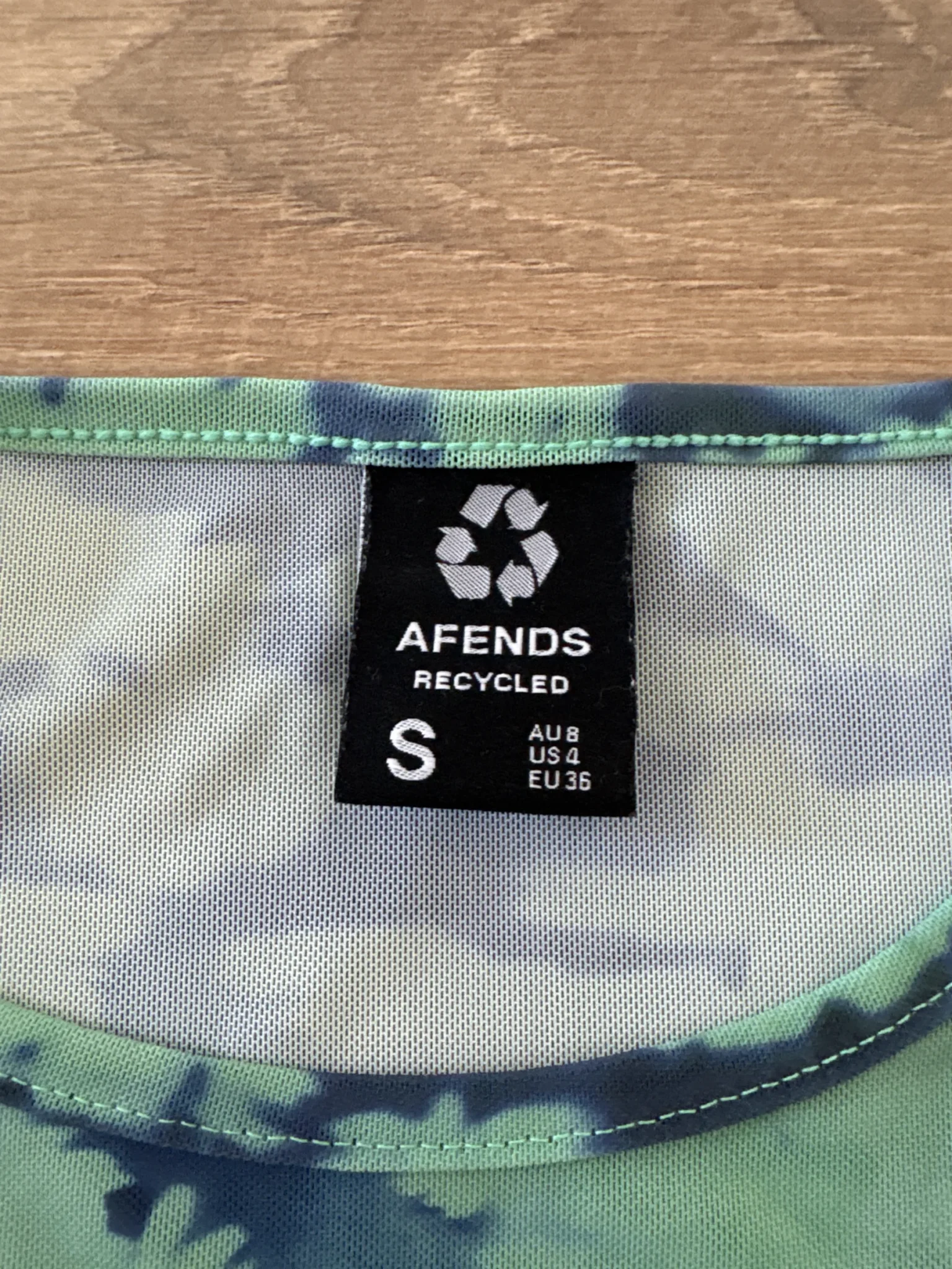 Image for Afends green and blue tie-dye sheer waistcoat