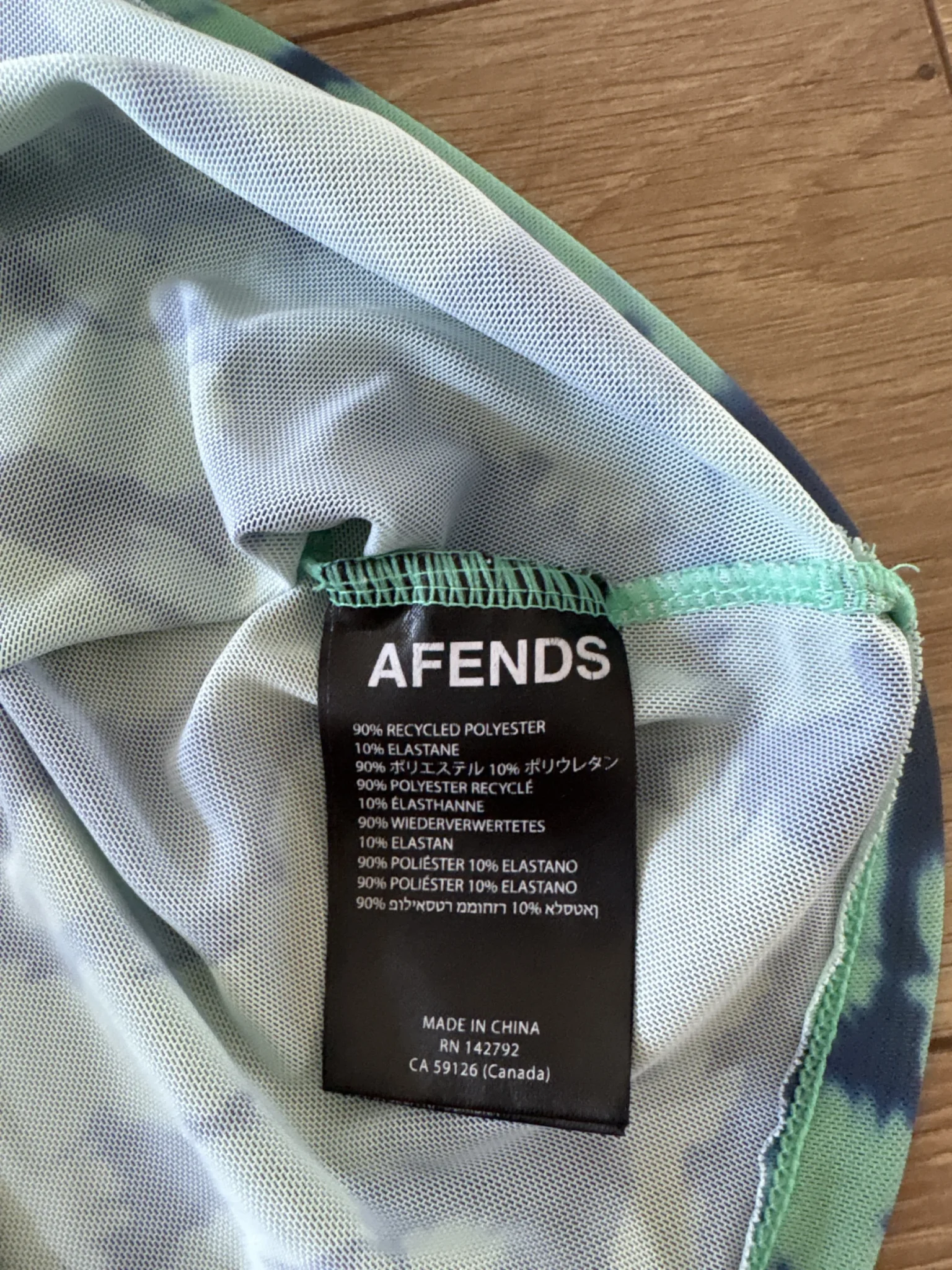 Image for Afends green and blue tie-dye sheer waistcoat