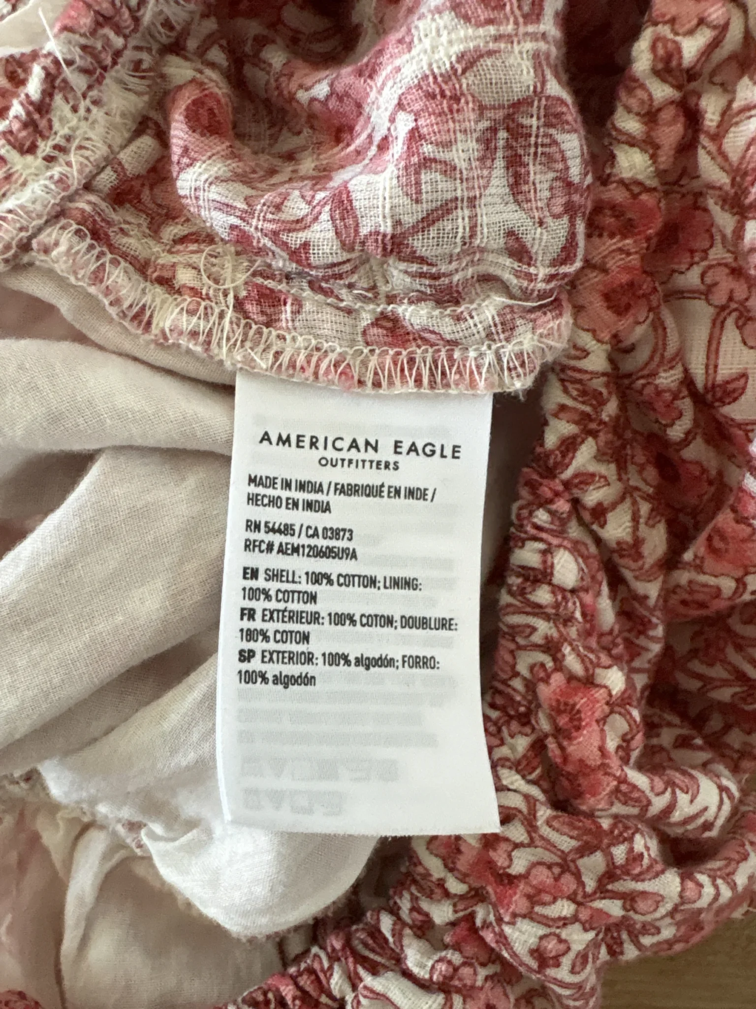 Image for American Eagle pink floral jumpsuit