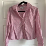 Featured thumbnail for Old Navy short pink striped blouse