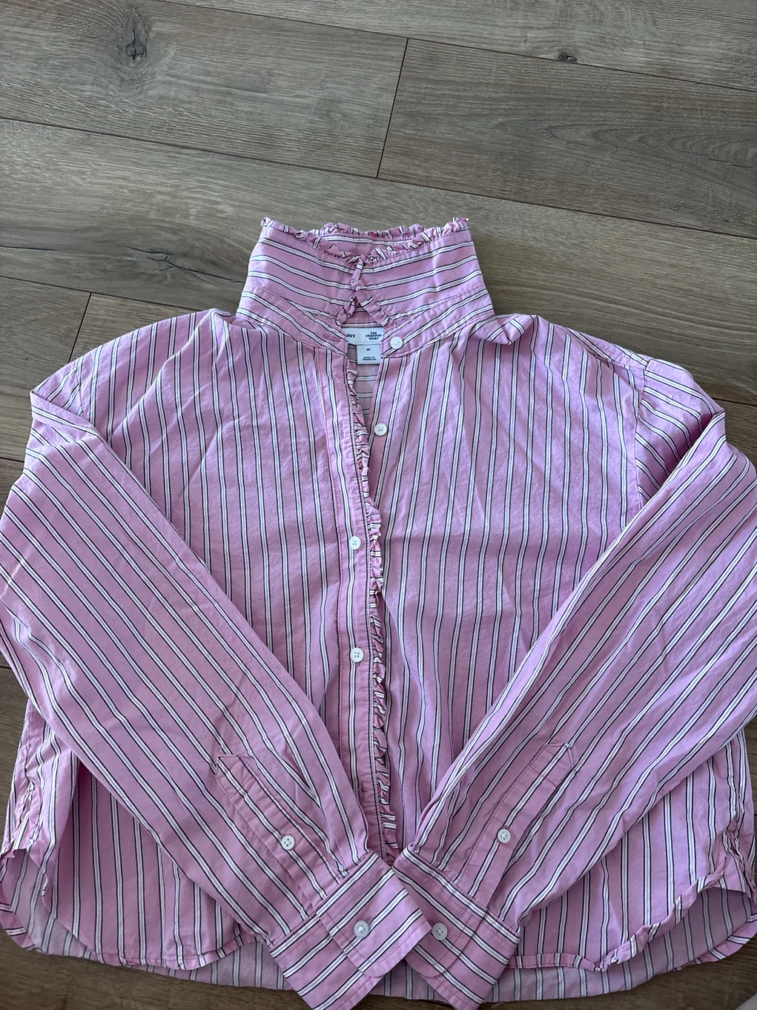 Image for Old Navy short pink striped blouse