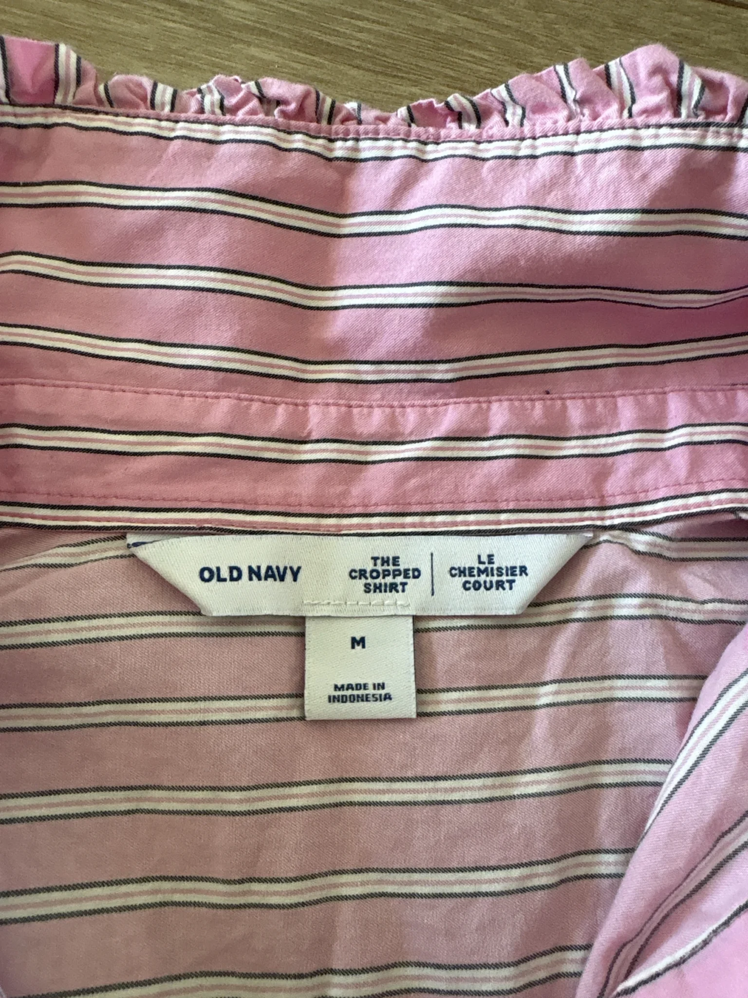 Image for Old Navy short pink striped blouse