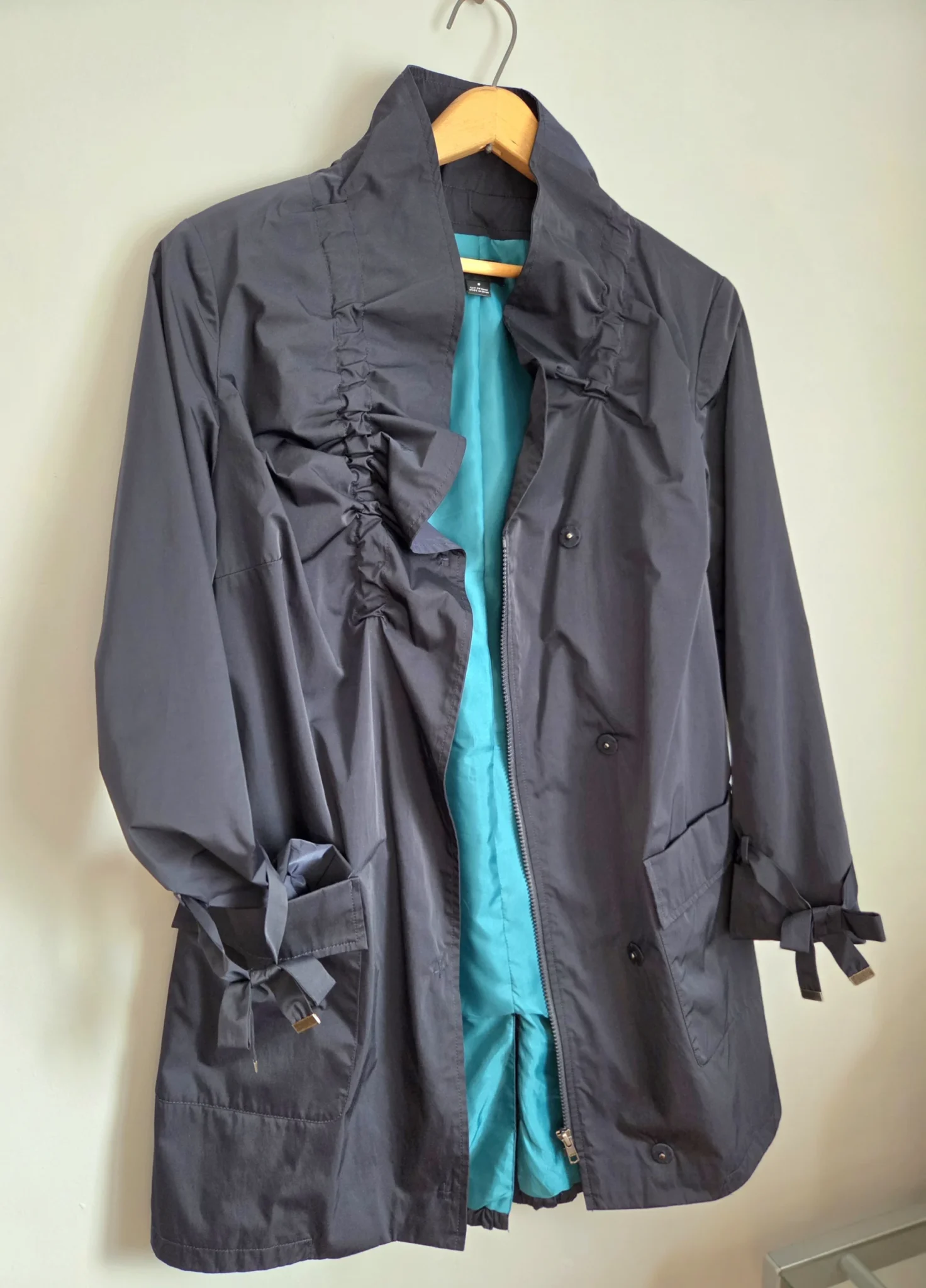 Featured image for Navy blue raincoat
