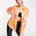 Featured thumbnail for Oversized printed satin shirt