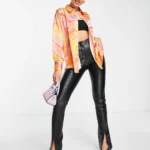 Thumbnail for Oversized printed satin shirt