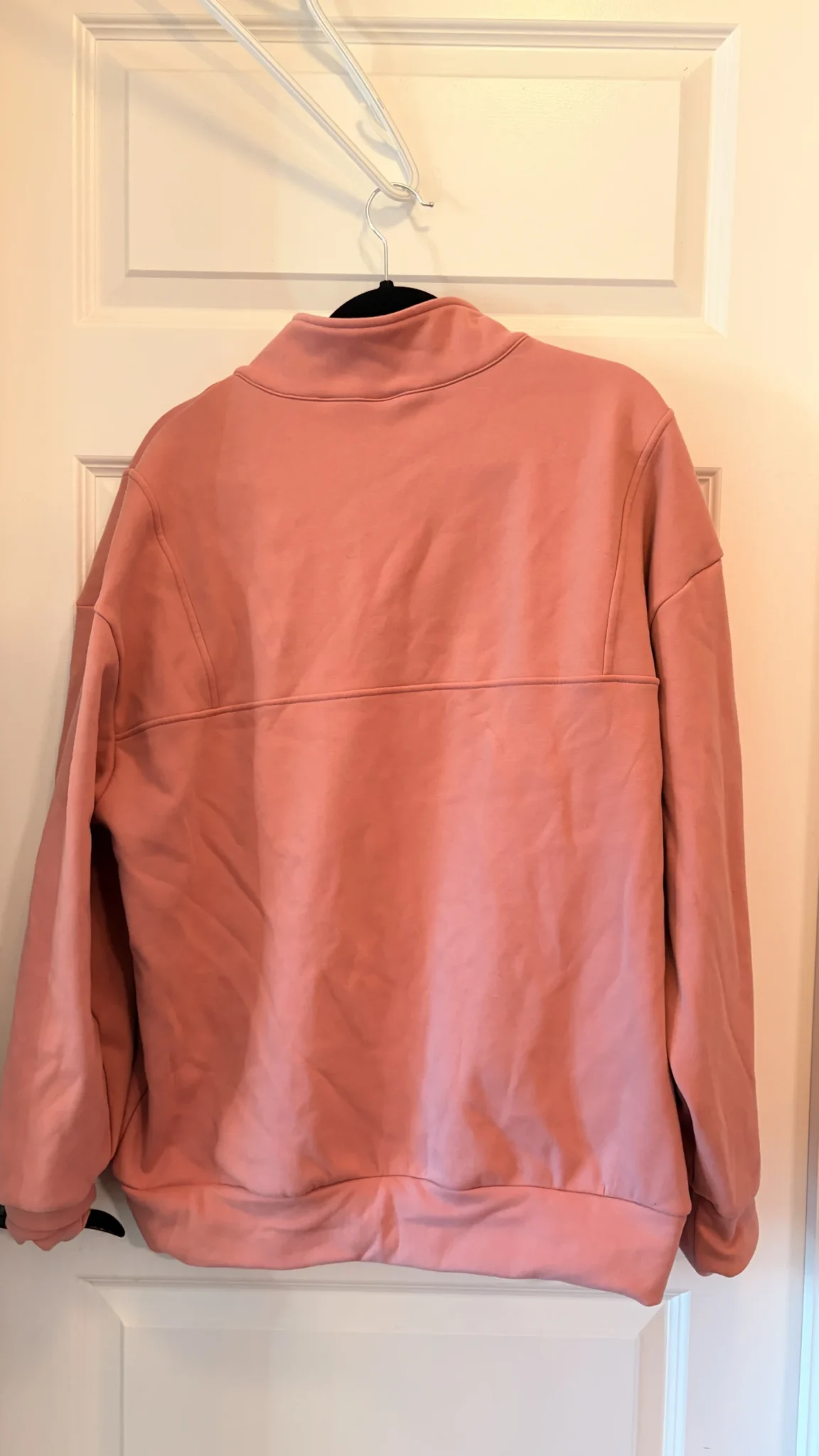 Image for Comfortable vintage powder pink half-zip sweatshirt