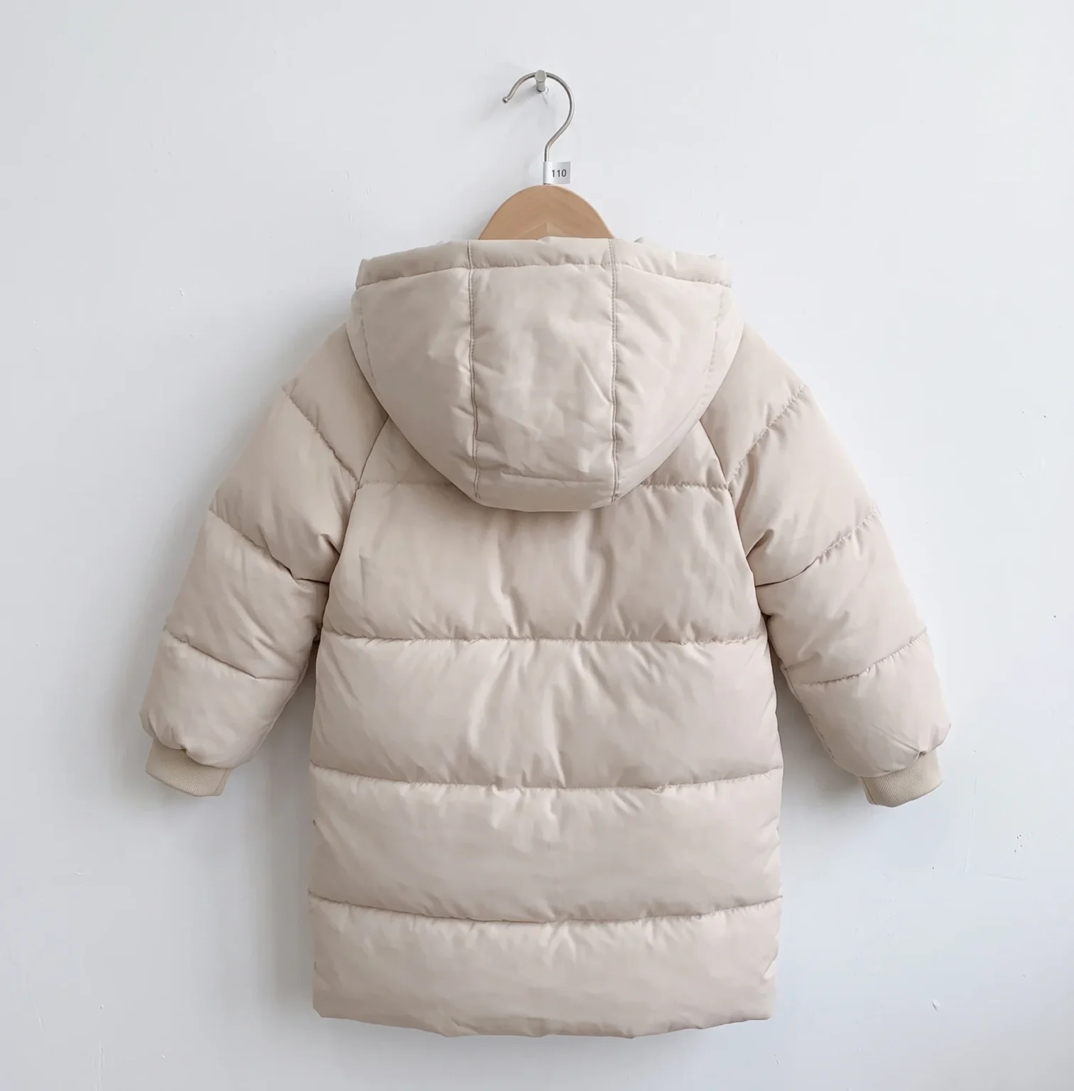Image for Beige puffer jacket for children (girls/boys) – Long and warm