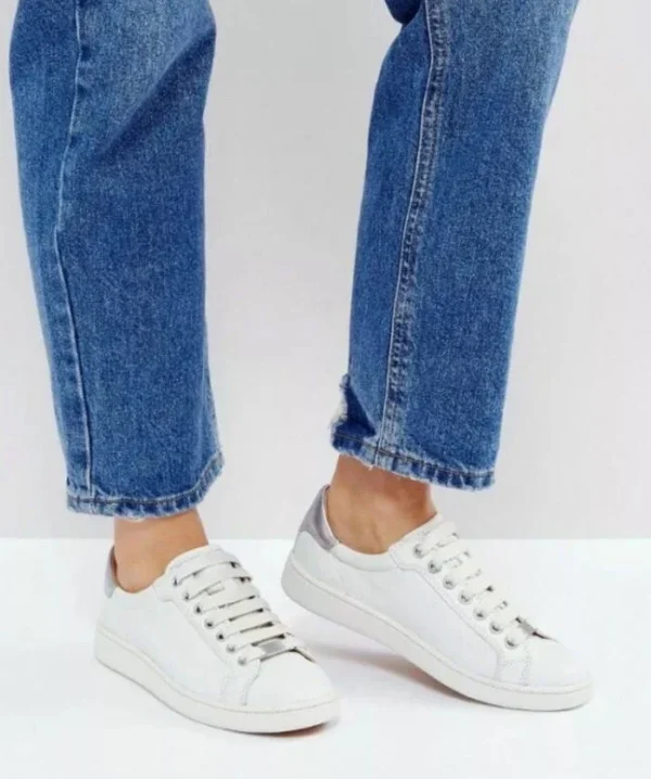 Featured image for UGG Milo White Leather Sneakers Low Top Women Size 7 Trainers 1019107