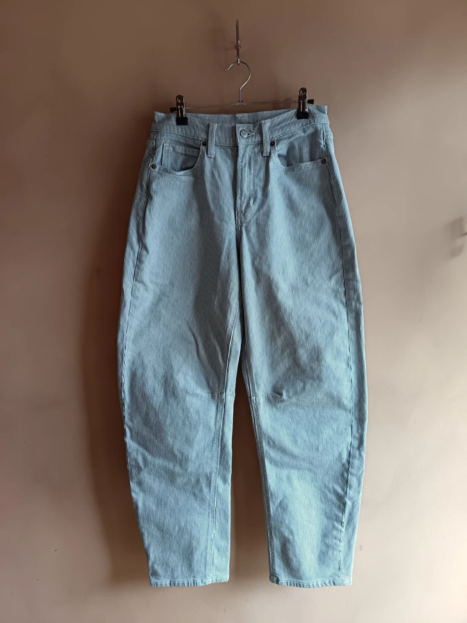Image for Striped, flared-fit jeans