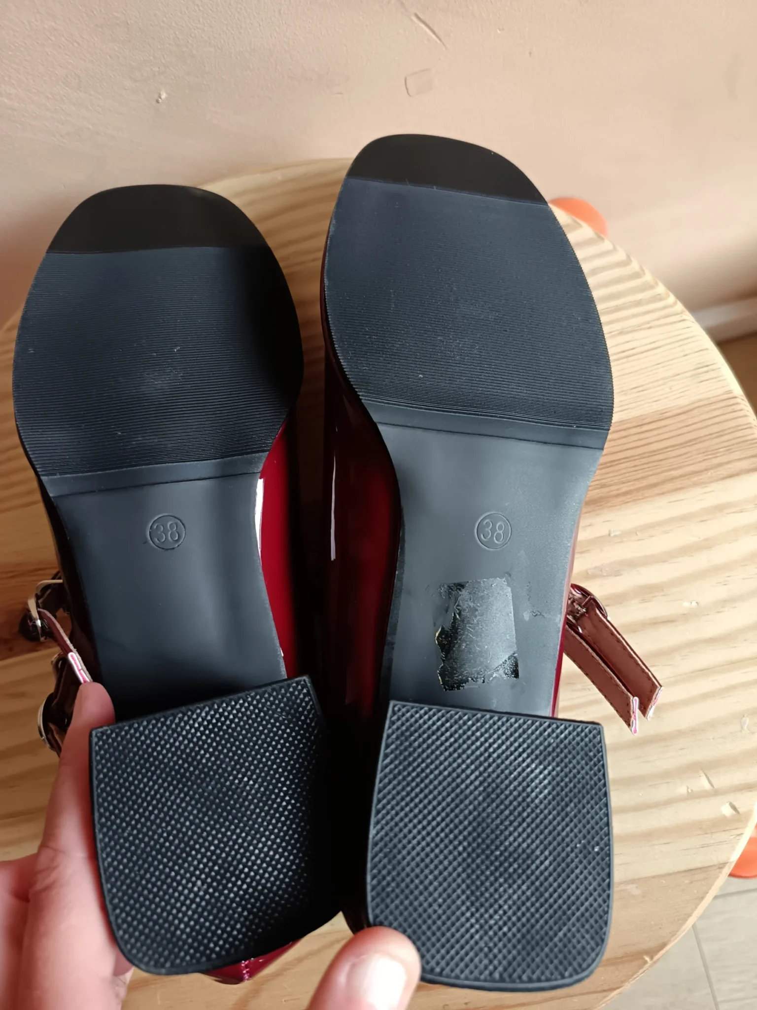 Image for Burgundy patent leather Mary Jane ballet flats