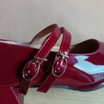 Thumbnail for Burgundy patent leather Mary Jane ballet flats