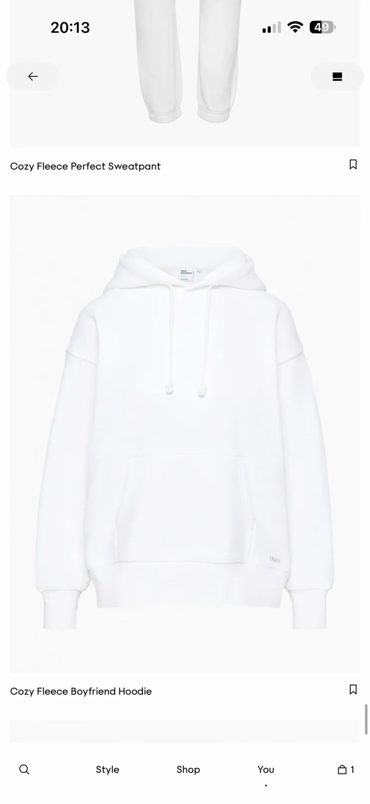 TNA Aritzia white hoodie, XLarge Aritzia seconde main