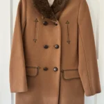 Featured thumbnail for Sandro wool coat with leather and fur detailing