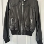 Featured thumbnail for Doma black leather bomber jacket