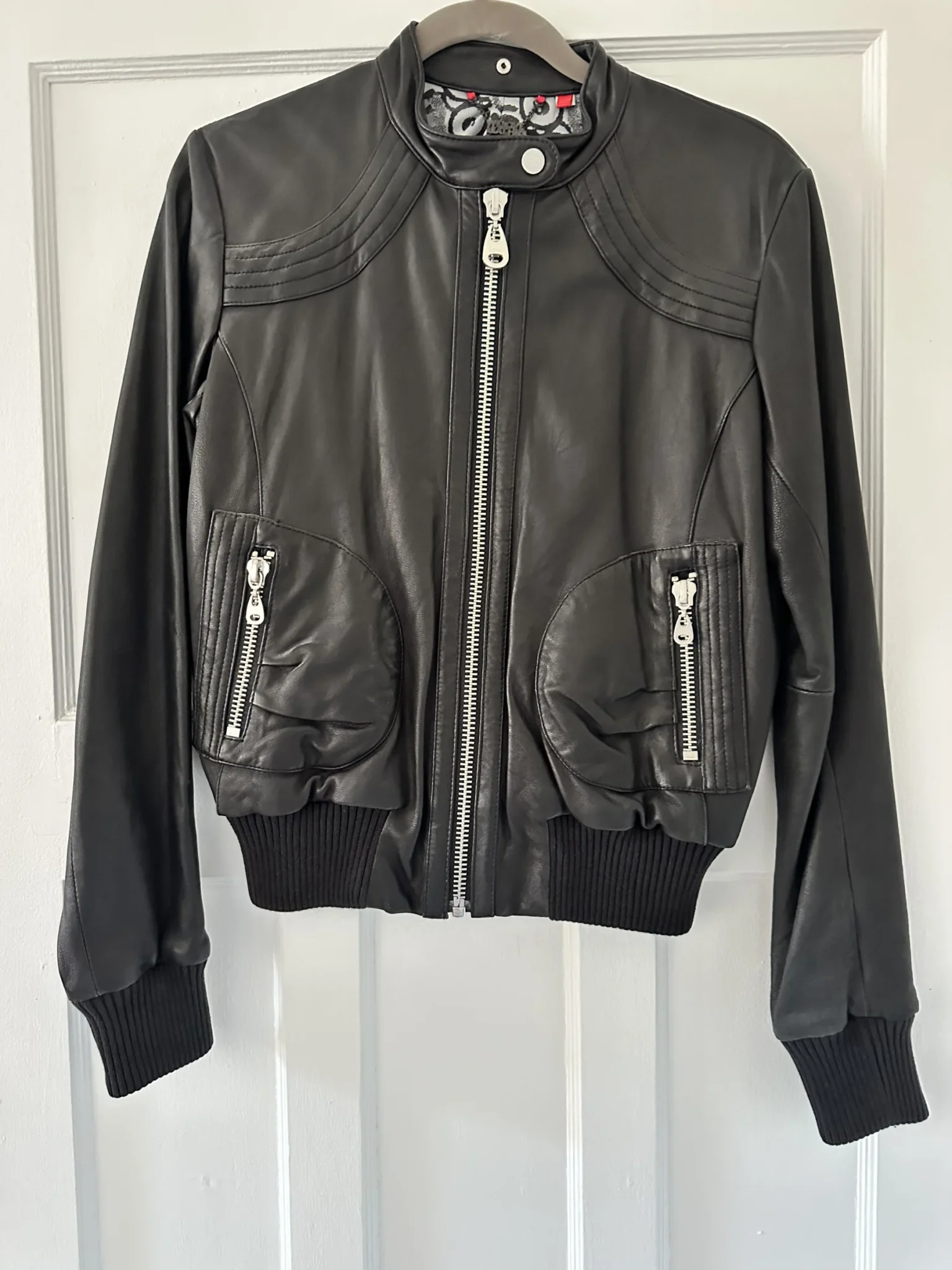 Featured image for Doma black leather bomber jacket