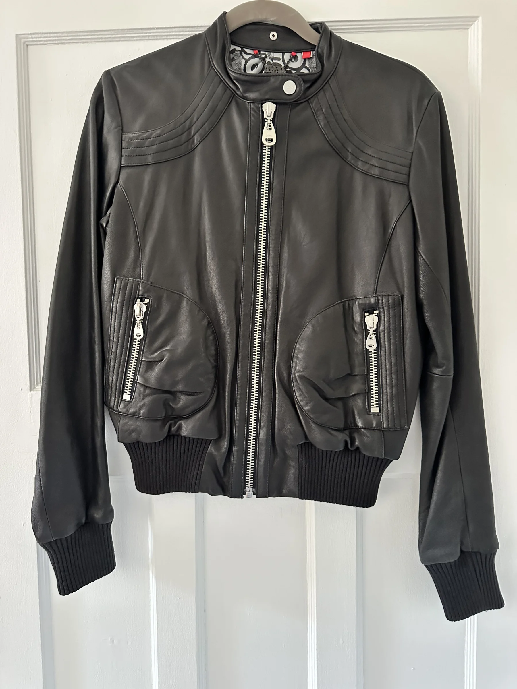 Doma black leather bomber jacket *Other seconde main
