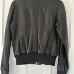 Thumbnail for Doma black leather bomber jacket