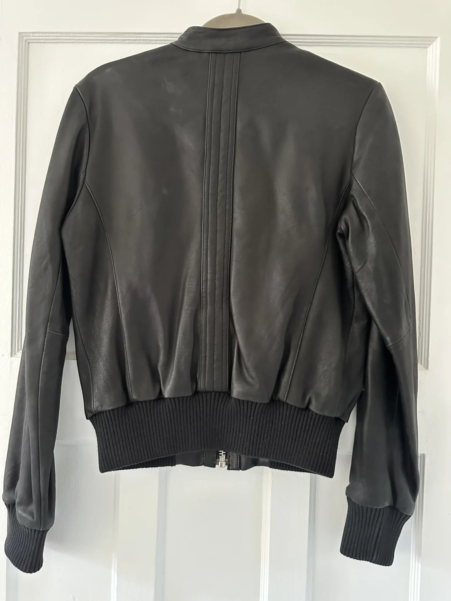 Image for Doma black leather bomber jacket