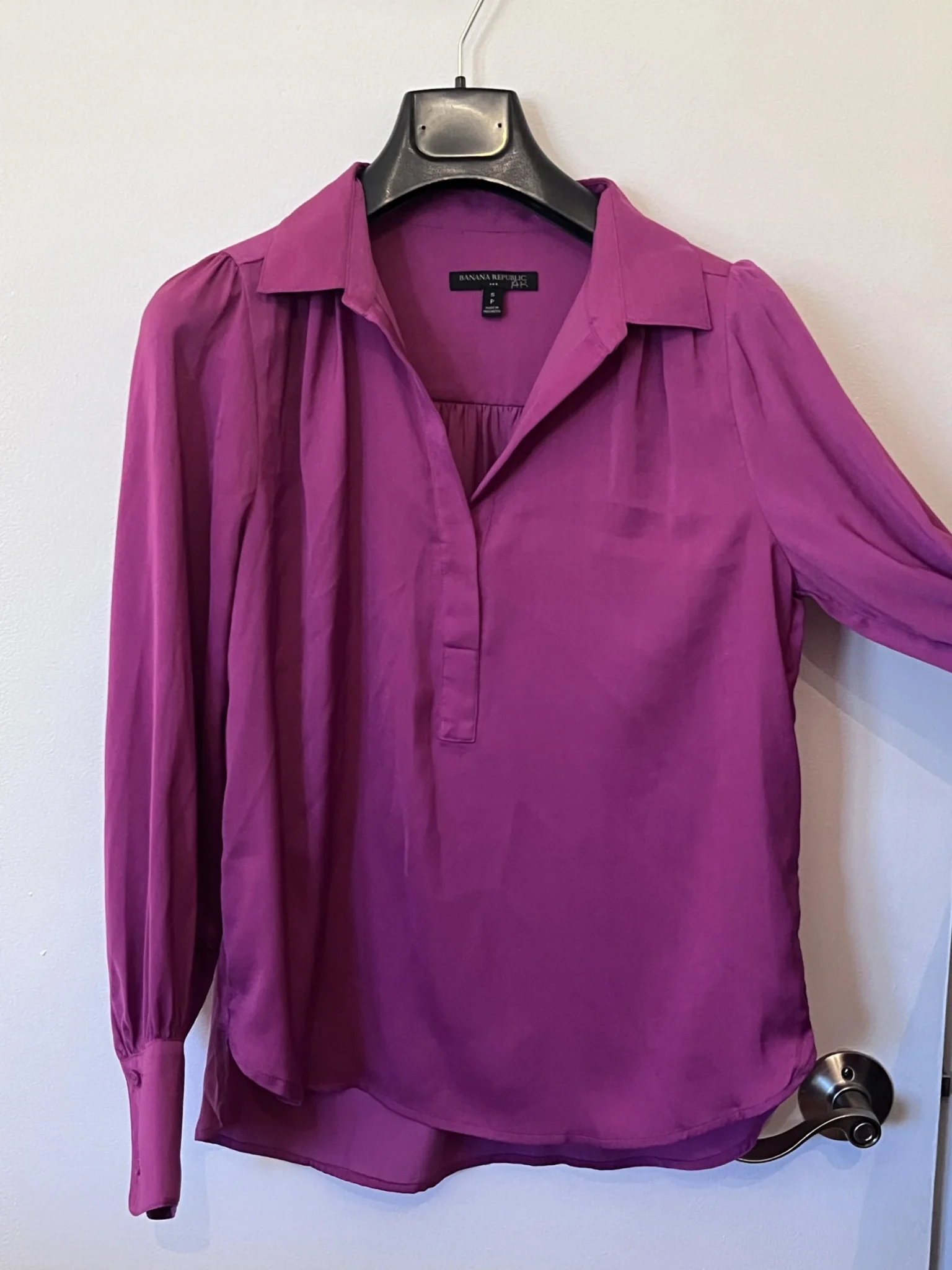 Image for Long-sleeved crepe blouse