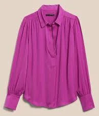 Image for Long-sleeved crepe blouse