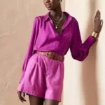Thumbnail for Long-sleeved crepe blouse