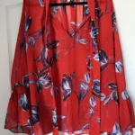 Featured thumbnail for MISA Los Angeles blouse, size L, red with floral patterns