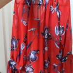 Thumbnail for MISA Los Angeles blouse, size L, red with floral patterns