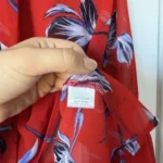 Thumbnail for MISA Los Angeles blouse, size L, red with floral patterns