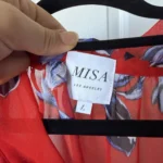 Thumbnail for MISA Los Angeles blouse, size L, red with floral patterns