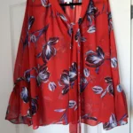 Thumbnail for MISA Los Angeles blouse, size L, red with floral patterns