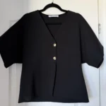 Thumbnail for Top Zara noir et boutons doré taille L