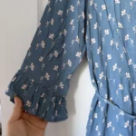Thumbnail for Faithfull the Brand dress, size L, blue with floral print