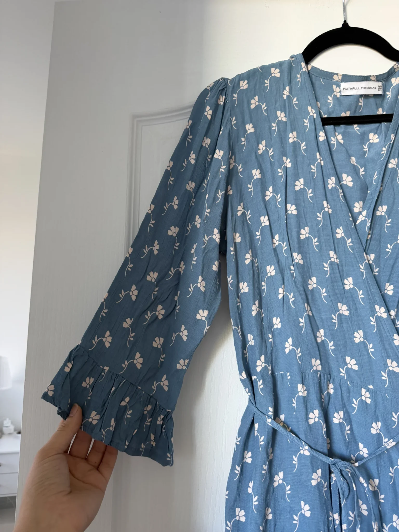 Image for Faithfull the Brand dress, size L, blue with floral print