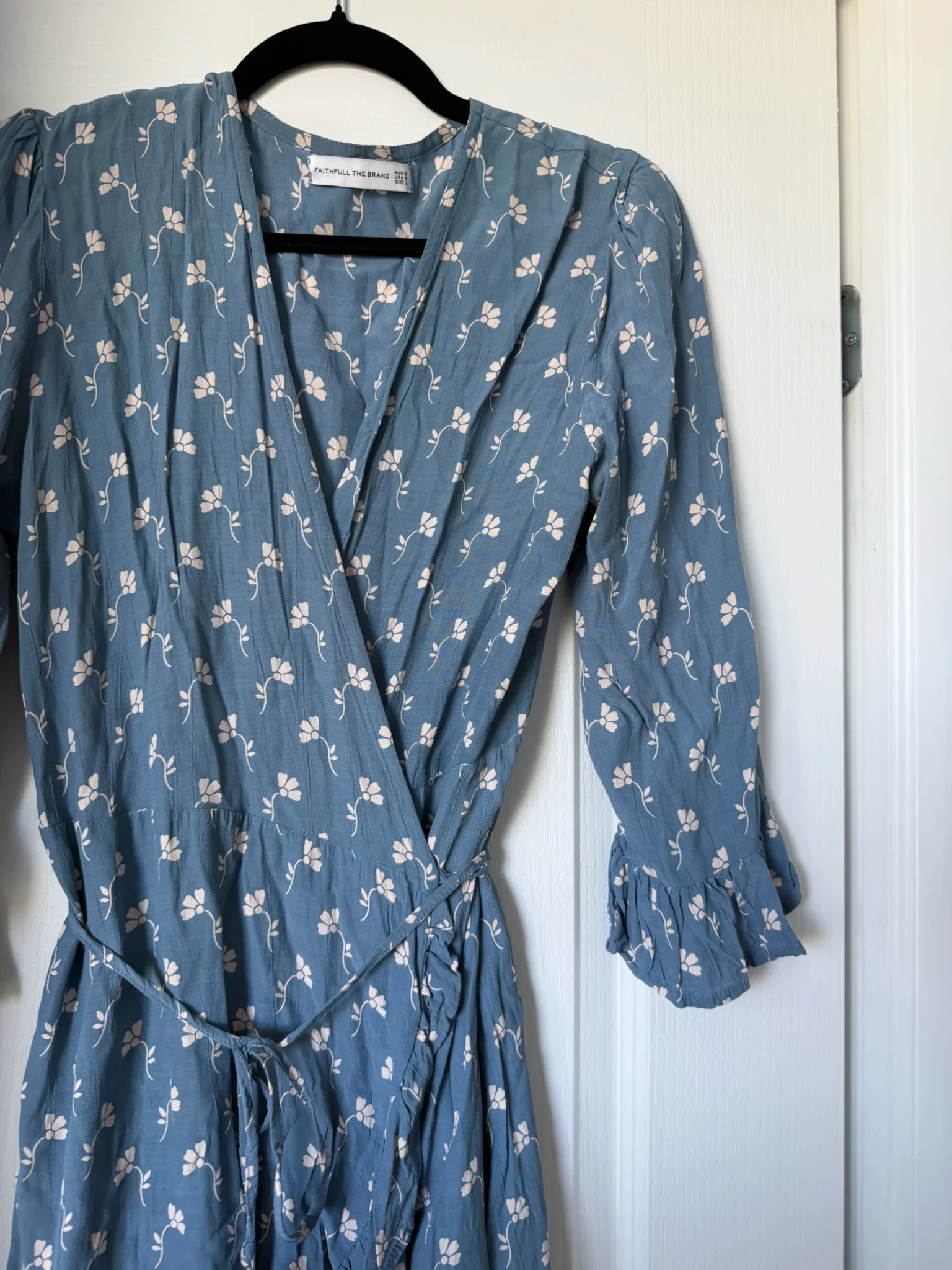 Image for Faithfull the Brand dress, size L, blue with floral print