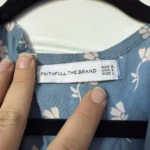 Thumbnail for Faithfull the Brand dress, size L, blue with floral print
