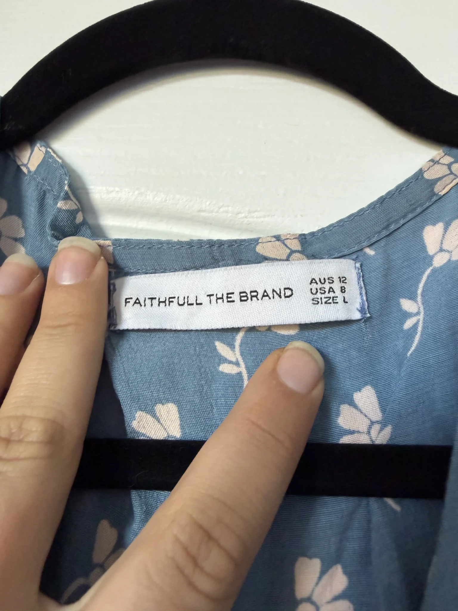 Image for Faithfull the Brand dress, size L, blue with floral print